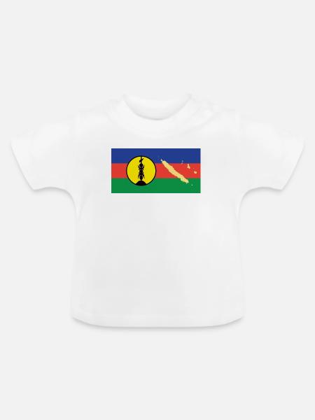 Neukaledonien-Kanaky-Rückenpfeil - Baby Bio-T-Shirt mit Rundhals - Weiß