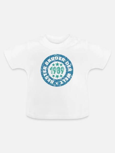 Geschwister 1989 - Baby Bio-T-Shirt mit Rundhals - Weiß