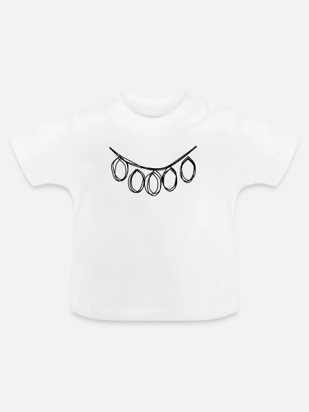 Lichtergirlande handgezeichnet - Baby Bio-T-Shirt mit Rundhals - Weiß