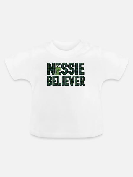 Nessie Believer - Baby Bio-T-Shirt mit Rundhals - Weiß