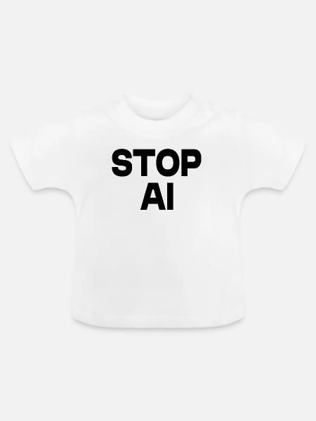 Stop ai - Baby Bio-T-Shirt mit Rundhals - Weiß