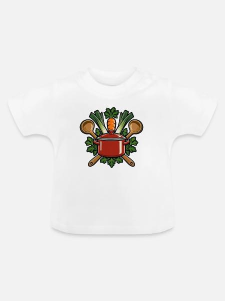 Suppenteam – Gemeinsam schmeckt es besser - Baby Bio-T-Shirt mit Rundhals - Weiß