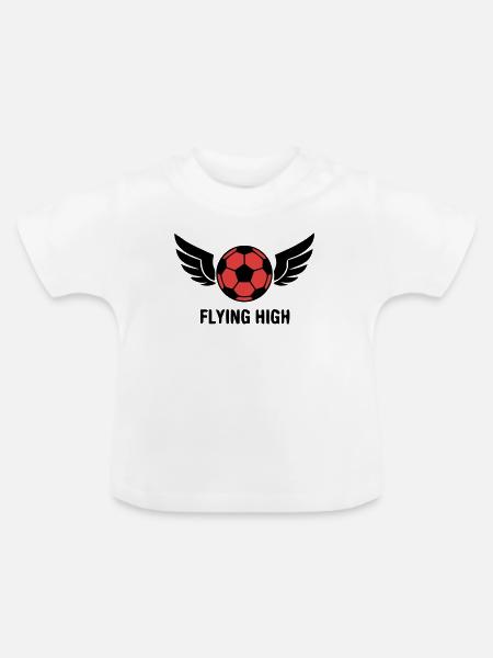 Fussball Fliegende Fluegel Logo - Baby Bio-T-Shirt mit Rundhals - Weiß