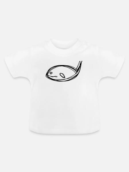 Wal handgezeichnet - Baby Bio-T-Shirt mit Rundhals - Weiß