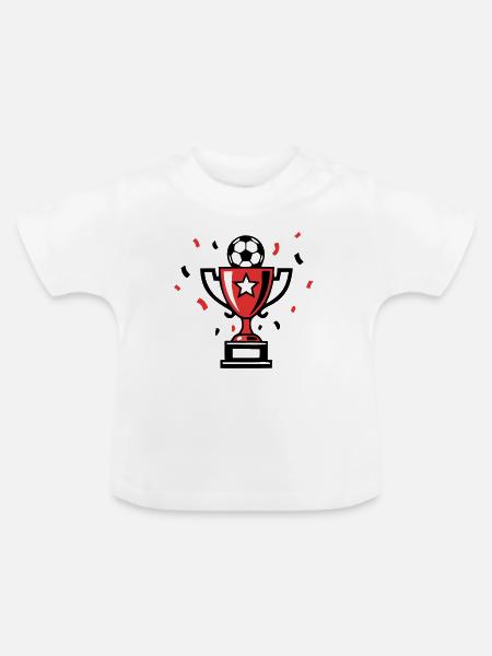 Fussball Pokal Sieger Icon - Baby Bio-T-Shirt mit Rundhals - Weiß