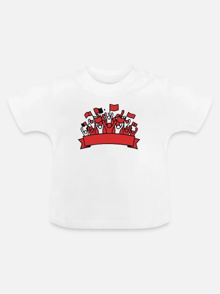 Fussball Fankurve Banner Grafik - Baby Bio-T-Shirt mit Rundhals - Weiß