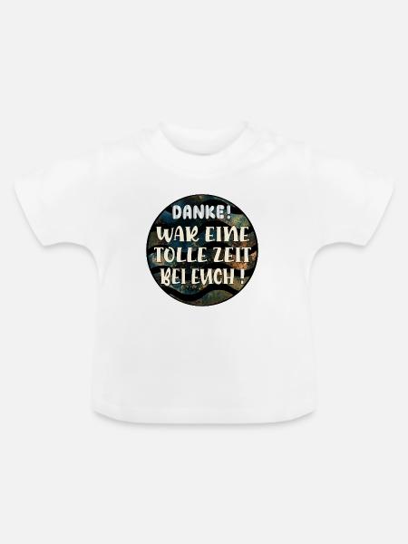 Abschiedsgeschenke Kollegen Team - Baby Bio-T-Shirt mit Rundhals - Weiß