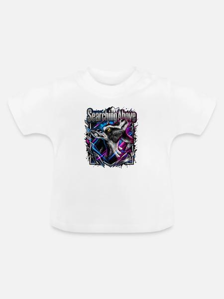 Wolfsruf Neon Geometrie - Baby Bio-T-Shirt mit Rundhals - Weiß