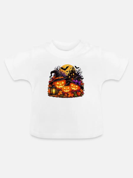 Hexenkürbisse Spuknacht - Baby Bio-T-Shirt mit Rundhals - Weiß