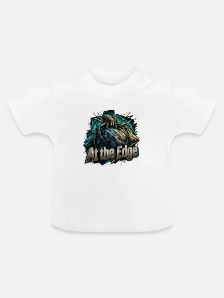 Am Rand der Kante – Spinnenkunst - Baby Bio-T-Shirt mit Rundhals - Weiß