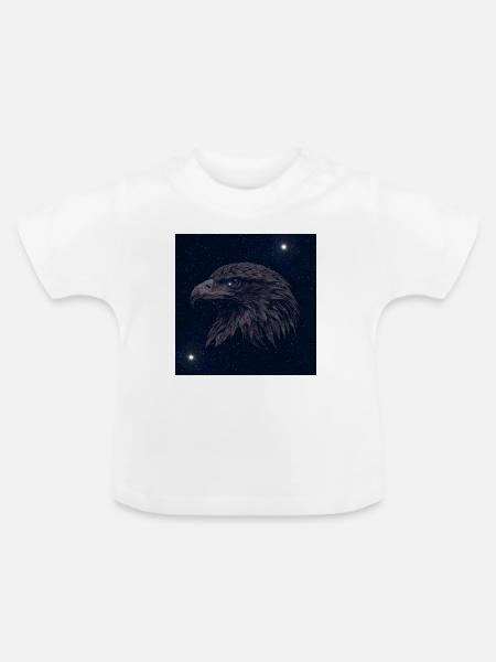 Nachtadler im Sternenhimmel - Baby Bio-T-Shirt mit Rundhals - Weiß