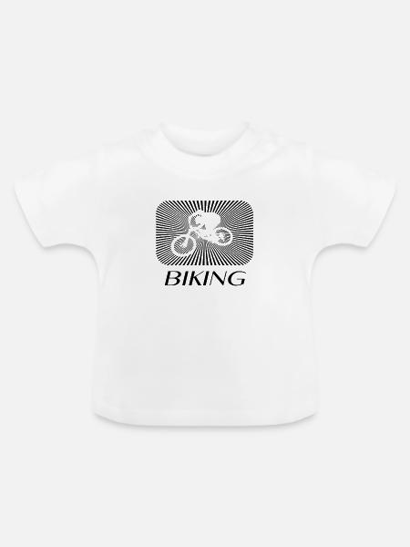 Mountainbike Biken - Baby Bio-T-Shirt mit Rundhals - Weiß