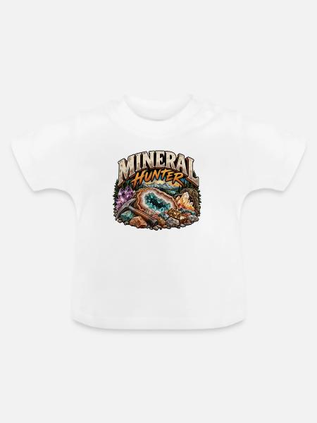 Mineralien-Jäger - Baby Bio-T-Shirt mit Rundhals - Weiß