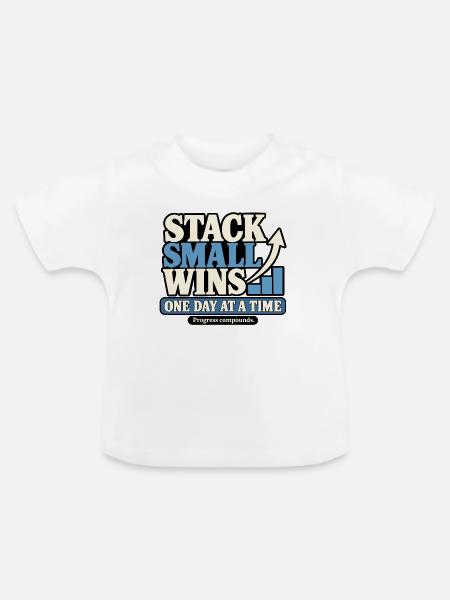 Kleine Siege im Stapel - Baby Bio-T-Shirt mit Rundhals - Weiß