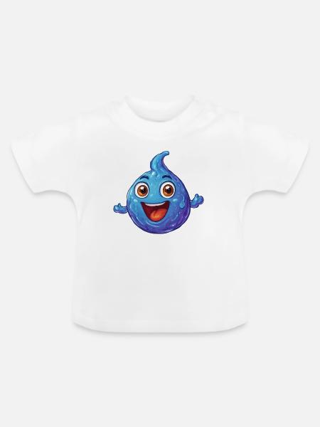 Wassertropfen - Baby Bio-T-Shirt mit Rundhals - Weiß
