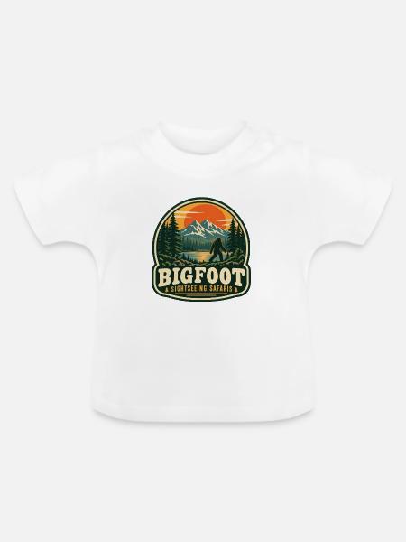 Bigfoot-Safari - Baby Bio-T-Shirt mit Rundhals - Weiß
