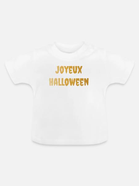 HALLOWEEN. KÜRBIS. HALLOWEEN KÜRBIS - Baby Bio-T-Shirt mit Rundhals - Weiß