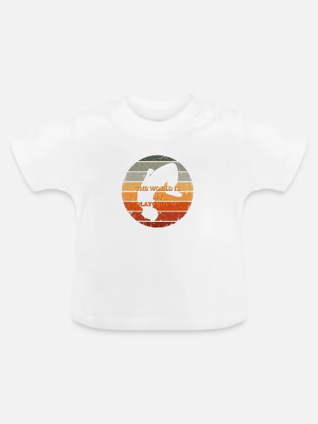Die Welt ist mein Spielplatz - Baby Bio-T-Shirt mit Rundhals - Weiß