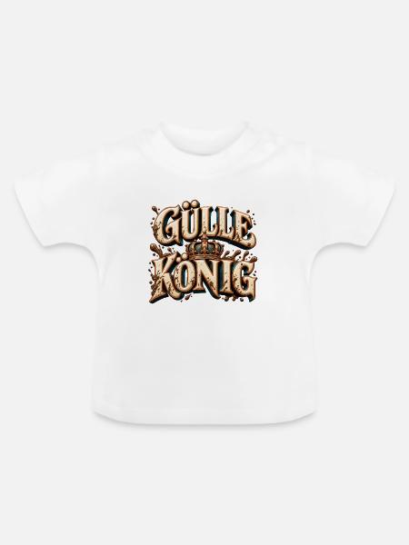 Gülle König – Schlamm Krone - Baby Bio-T-Shirt mit Rundhals - Weiß