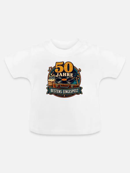 50 Jahre – Bestens eingespielt - Baby Bio-T-Shirt mit Rundhals - Weiß