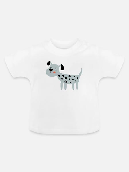 hellblauer Hund - Baby Bio-T-Shirt mit Rundhals - Weiß