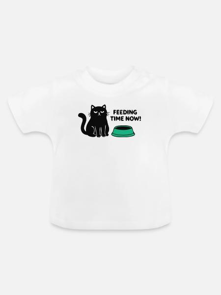 Boese Katze Schriftzug - Baby Bio-T-Shirt mit Rundhals - Weiß
