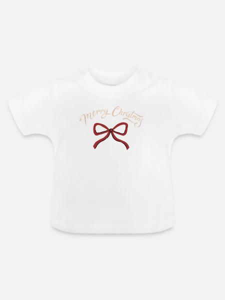 Frohe Weihnachten - Baby Bio-T-Shirt mit Rundhals - Weiß