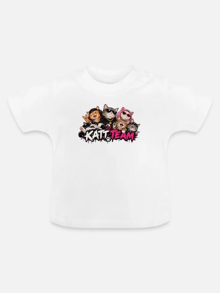 Katzenteam: Rock Cats - Baby Bio-T-Shirt mit Rundhals - Weiß