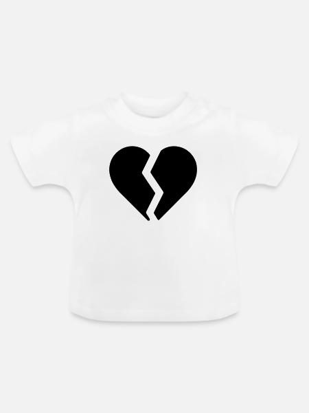 gebrochenes Herz - Baby Bio-T-Shirt mit Rundhals - Weiß