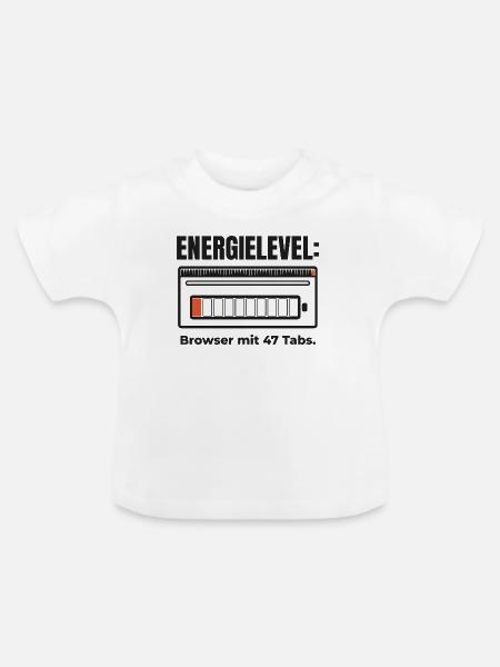 Energielevel: Browser mit 47 Tabs – Shirt - Baby Bio-T-Shirt mit Rundhals - Weiß