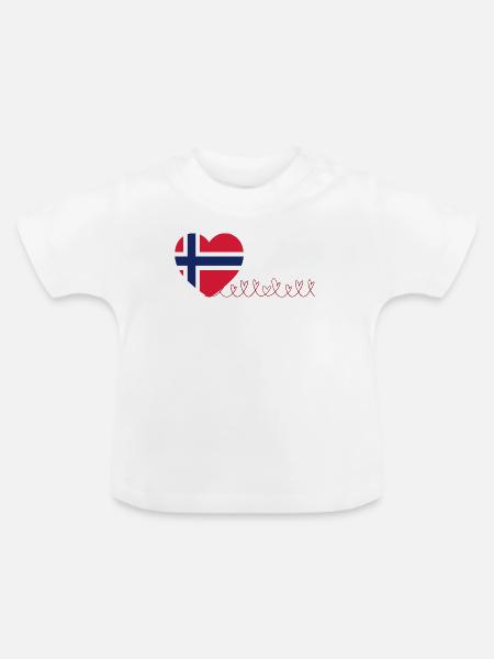 Ich liebe - Baby Bio-T-Shirt mit Rundhals - Weiß
