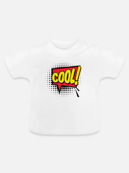 Fetter Comic Burst COOLER Ausruf - Baby Bio-T-Shirt mit Rundhals - Weiß