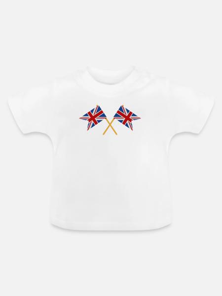 Flagge Großbritanniens - Baby Bio-T-Shirt mit Rundhals - Weiß