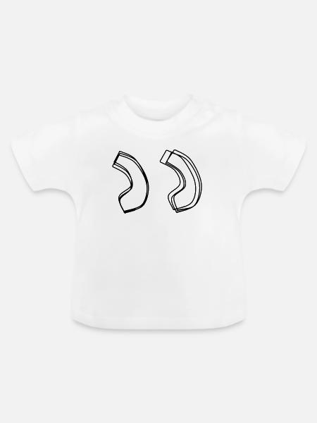 Anführungszeichen oben handgezeichnet - Baby Bio-T-Shirt mit Rundhals - Weiß