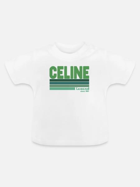 Céline-grüne Legende - Baby Bio-T-Shirt mit Rundhals - Weiß
