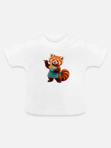 Red Panda Ramen-Koch mit Nudeln - Baby Bio-T-Shirt mit Rundhals - Weiß