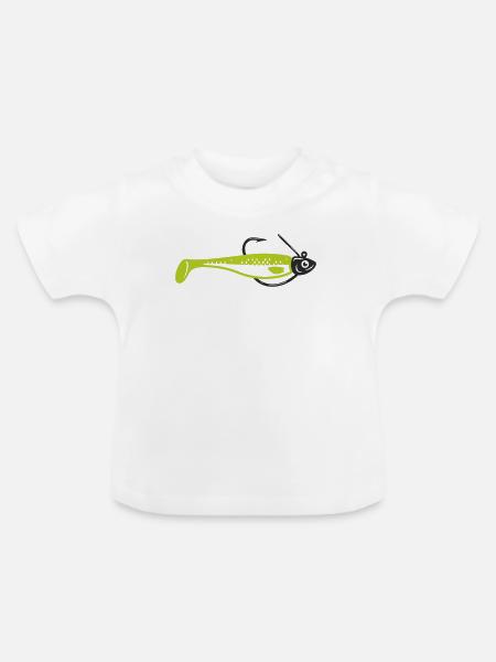Gummifisch Angelkoeder Icon - Baby Bio-T-Shirt mit Rundhals - Weiß