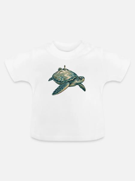 Inselwanderer - Baby Bio-T-Shirt mit Rundhals - Weiß
