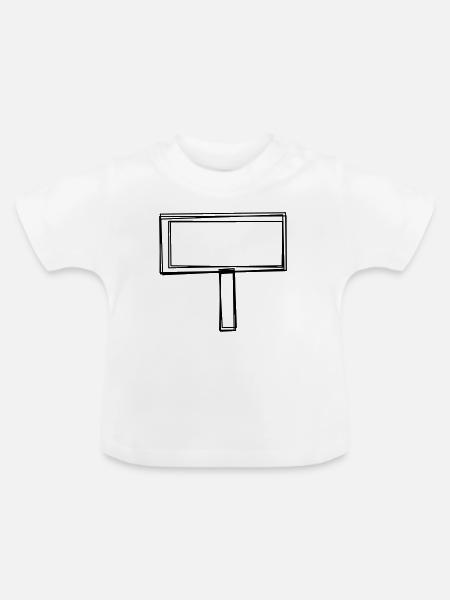 Ortstafel handgezeichnet - Baby Bio-T-Shirt mit Rundhals - Weiß