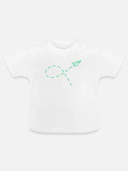 Papierflug Neon Reise - Baby Bio-T-Shirt mit Rundhals - Weiß