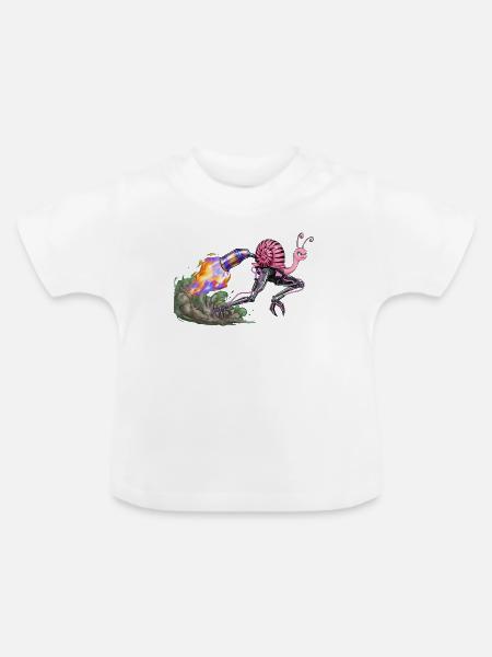 Flamejet Snail Robo Drive - Baby Bio-T-Shirt mit Rundhals - Weiß
