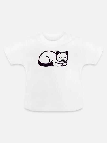 Schlafende Katze Icon - Baby Bio-T-Shirt mit Rundhals - Weiß
