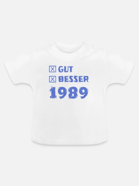 1989 - Baby Bio-T-Shirt mit Rundhals - Weiß