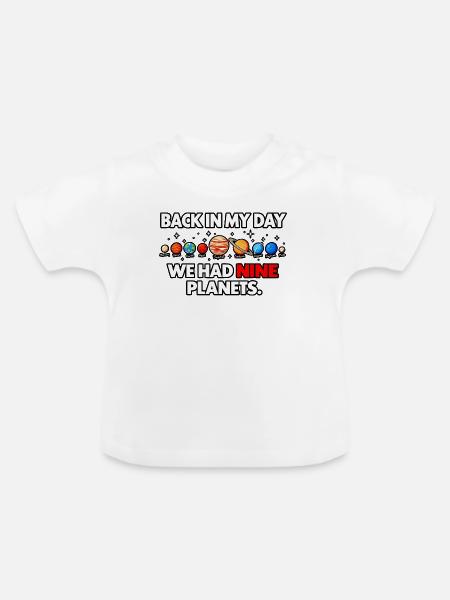 Neun Planeten - Baby Bio-T-Shirt mit Rundhals - Weiß