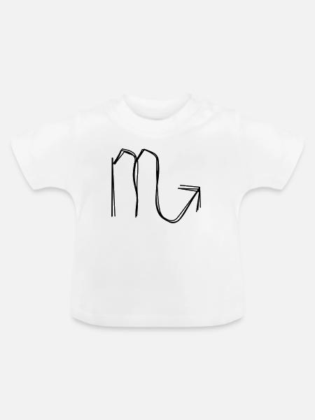 Sternzeichen Skorpion handgezeichnet - Baby Bio-T-Shirt mit Rundhals - Weiß