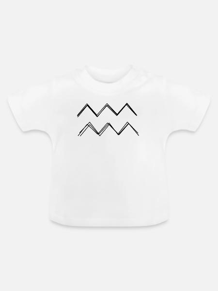 Sternzeichen Wassermann handgezeichnet - Baby Bio-T-Shirt mit Rundhals - Weiß