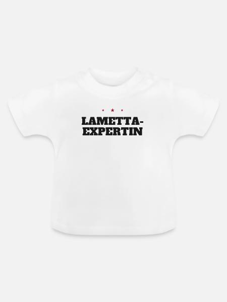 Lametta-Expertin – Weihnachtsspruch - Baby Bio-T-Shirt mit Rundhals - Weiß