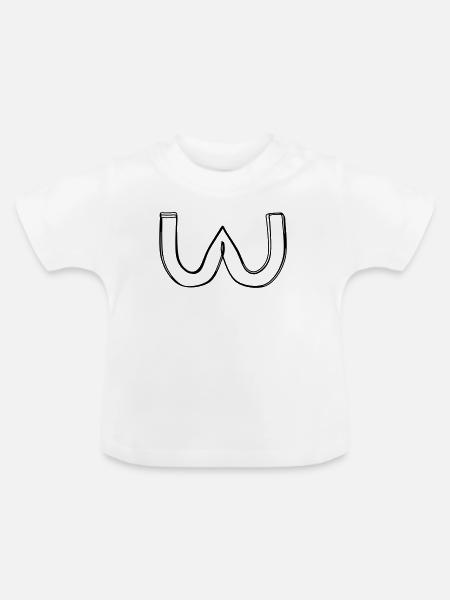 Griechischer Buchstabe Omega handgezeichnet - Baby Bio-T-Shirt mit Rundhals - Weiß