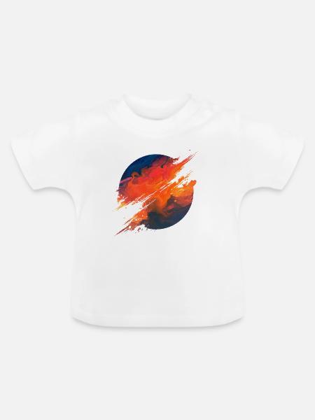 Aurora Ember Abstract Splash - Baby Bio-T-Shirt mit Rundhals - Weiß
