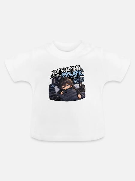 Nicht Schlafen 99% AFK Gamer - Baby Bio-T-Shirt mit Rundhals - Weiß